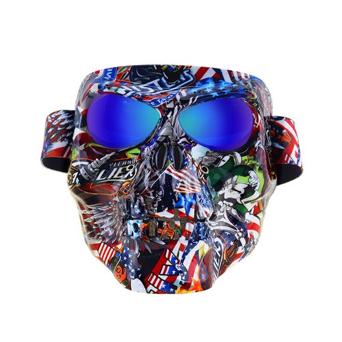 Motorcycle Goggles Skull Face Mask Shield ATV UTV XC Dirt Bike Motocross Eyewear - Picture 16 of 18