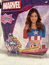New American Dream Cropped Top Size Adult Standard Halloween Costume Marvel