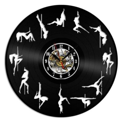 Pole Dance Vinyl Wall Clock Art Home Décor Design Best Gift Birthday Holiday