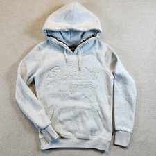 SuperDry hoodie ORANGE TAB Pullover Light Gray UK8 US4 EU36