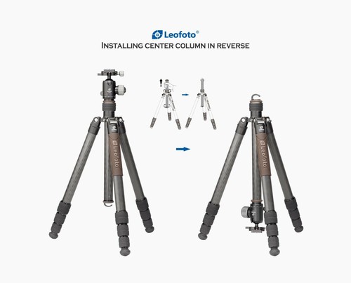 Leofoto LX-324CT + XB-38 Reversible Travel Tripod with Ball Head - Picture 4 of 12