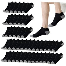 12-30 Pairs Low Cut Ankle Socks for Men Thin One Size 12 Pairs-black gray