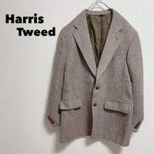 CRICKETEER Harris Tweed Men's Brown Wool Jacket Covered Buttons FC BHA