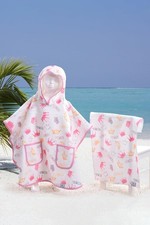 Kids Poncho Towel Princess Design Cotton Polyester Blend Bathrobe Cover-Up for