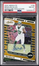 2024 PANINI ABSOLUTE SIG-GOLD STARS #190 BRAELON ALLEN 1/10 PSA 8