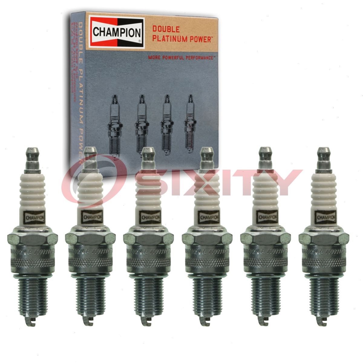 6 pc Champion Double Platinum Spark Plugs for 1968-1974 Dodge D300 Pickup en
