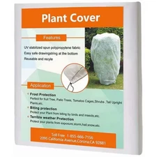 48 In. X 55 In. 0.95 Oz. Freeze Protection Plant Cover, Winter Tree Cover for Se