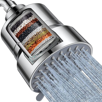 #ad Filtered Shower Head 3 Modes High Pressure Remove Chlorine 15 Stage Chrome $14.99