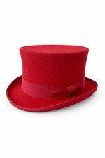 Męska męska 100% wełniana filcowa ręcznie robiona czerwona czapka filcowa z satynową podszewką!!!