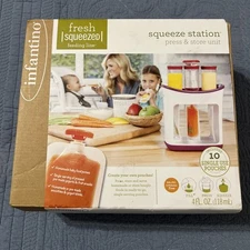 Infantino Food Prep Fresh Squeezed Infant Pouch Squeeze Station Feeding Line New