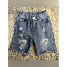 Denim Distressed Raw Hem Shorts Boys Medium 6/7