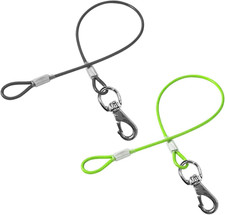 Chew Proof Dual Dog Leashes, 2Pack Extension Metal Cable Lead, No Tangle, Heavy