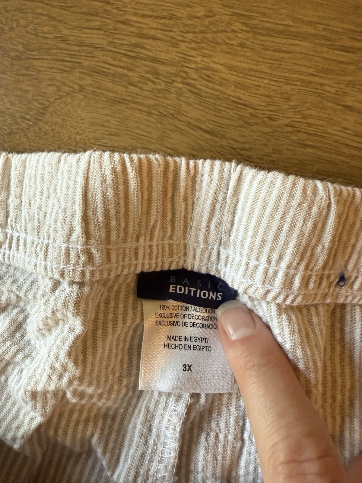 Basic Editions 100% Cotton Pull On Cropped Pants … - image 3