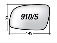 Per Skoda Arosa da 2001 Vetro di Ricambio Sx Asferico x Specchio Retrovis 149x99