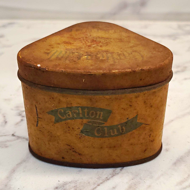 Vintage Carlton Club Mixture Triangular Tobacco Tin Metal Container