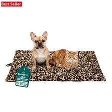 Insulated Large Self-Warming Dog Bed  Cat Mat - Quilt Design in Leopard Print