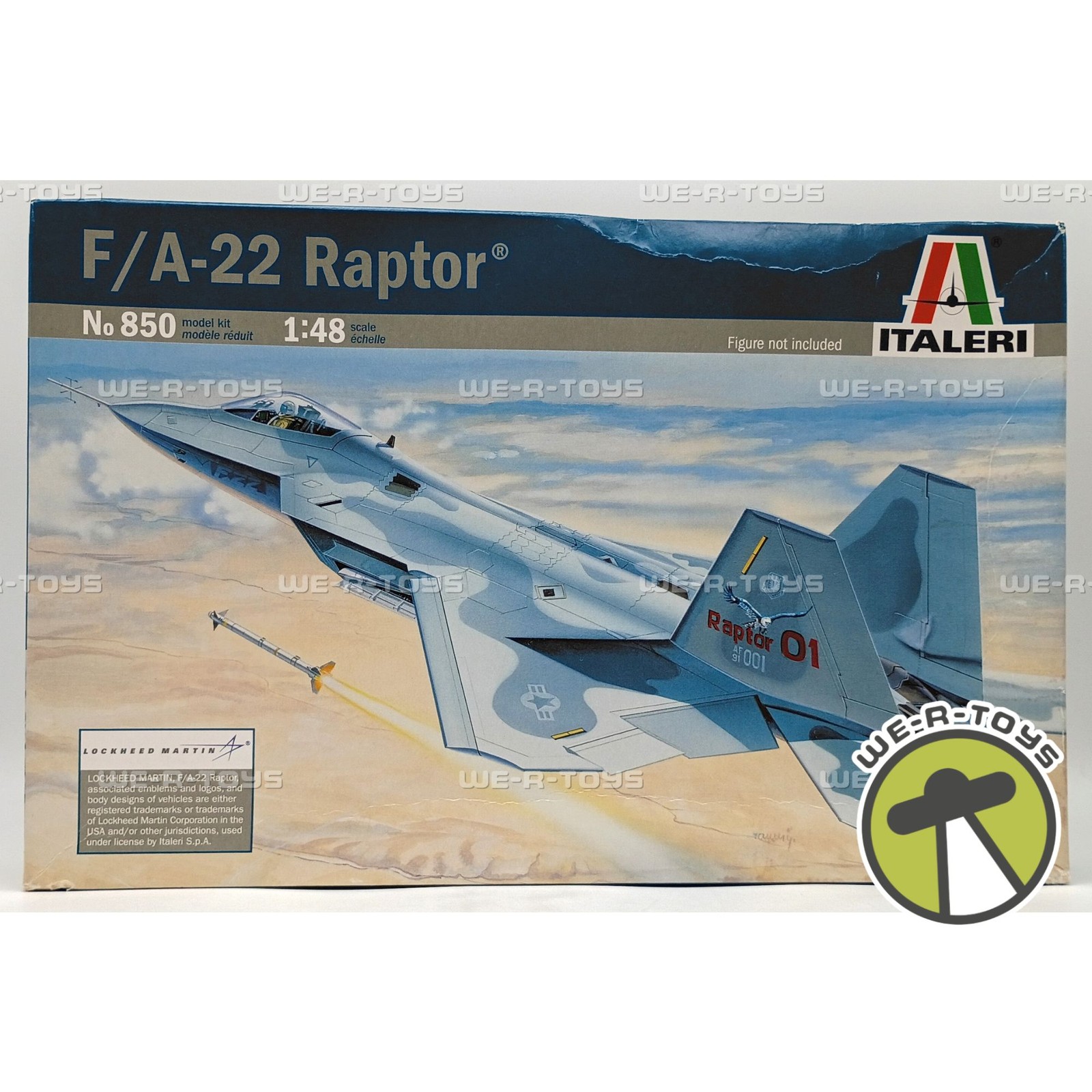Italeri Lockheed Martin F/A 22 Raptor Aircraft No. 850 Model Kit 1:48 Scale 2007