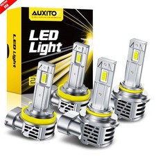 AUXITO 9005 H11 High Low Beam LED Headlights Bulbs 3300000 Lumens 6500K White A+
