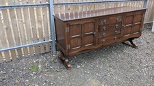 Vintage 166cm long sideboard cupboards with shelves 4 drawers L160326A