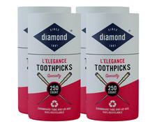 4 pack 250ct Diamond Wooden Toothpicks Dispenser Oral Care Catering Party dental