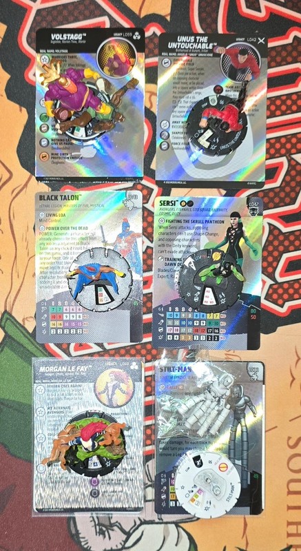 HEROCLIX VARIOUS SET 6 LEGACY FIGS and LEGACY CARDS #2