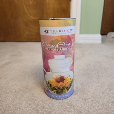 Teabloom Flowering Tea Canister featuring 10 varieties of green tea flowers