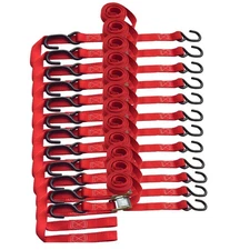 12PK Cam Buckle Tie-Down Straps w/S Hook Soft Loops Heavy Duty Motorcycle Straps