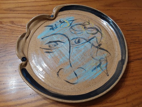 Handmade Pottery Picasso Inspired Art Plate 13.5'' - Picture 4 of 9
