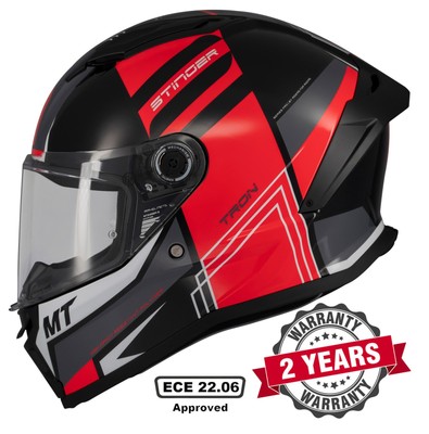 MT STINGER 2 FULL FACE ECE22.06 DOT MOTORCYCLE HELMET  TRON B15 GLOSS RED