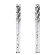 1/4 Inch HSS 4 Flutes End Mills Milling Cutter End Drill Bit Straight Shank Pack