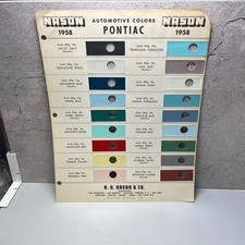 1958 Pontiac Color Sample Paint Chip Complete Colors List Nason Paint Co 1958 Pontiac Color Sample Paint Chip Complete Colors List Nason Paint Co