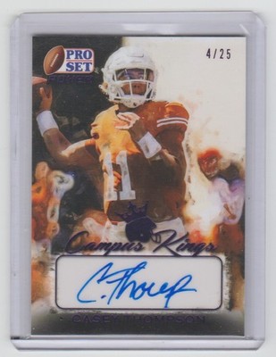 CASEY THOMPSON Texas 2021 Pro Set Campus Kings PURPLE Autograph SP RC AUTO /25