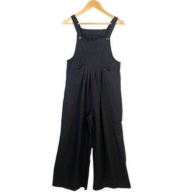 Unbranded Wide Leg Overall Jumpsuit Womens XL Bib Minimalist Lagenlook Utility