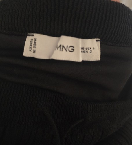 Mango MNG Paulina Fine Knit Black Skirt L Large - Picture 2 of 7