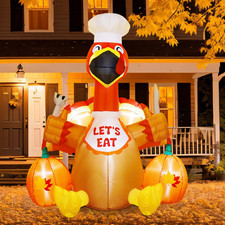 Aerwo 6Ft Thanksgiving Inflatables Turkey Decorations Colorful Tail And
