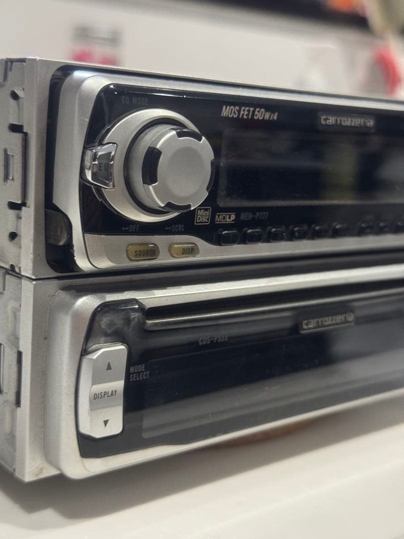 ジャンク　Pioneer カロッツェリア　MEH-P777 CDS-P555 Pioneer Carrozzeria MEH-P777 & CDS-P555 Car Audio CD MD Equalizer