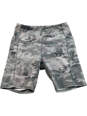RBX Workout Shorts Womens Size Medium Gray Purple Pockets Stretch