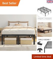 Durable & Stylish 36cm Double Metal Bed Frame for Maximum Stability & Comfort