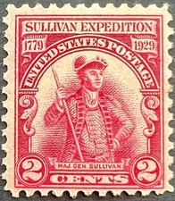 Scott#: 657 - Maj General John Sullivan 2 1929 BPE single stamp MNHOG - Lot M6