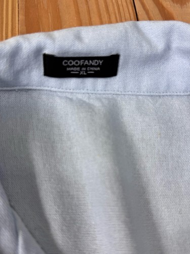 COOFANDY MEN'S BLUE SIZE XL CASUAL SHORT SLEEVE LINEN BLEND BEACH SHIRT - Picture 10 of 12