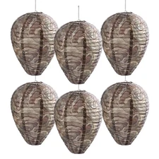 htiepf 6 Pack Hanging Paper Fake Wasp Nests for Home (Deep Teal)