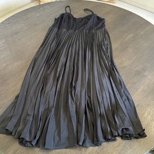 NWOT Elegant Anthropologie Black Spaghetti Strap, Pleated Long Dress - Size  3X