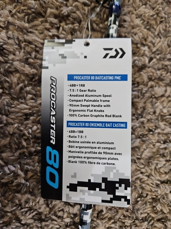 Daiwa Procaster 80 Baitcast Rod 6'6" Meadio Pesado PC80HS/G661MH Foto 3 de 4