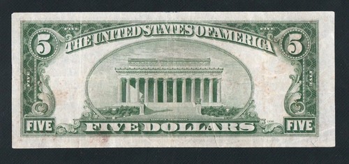 BEAUTIFUL K-A BLOCK 1934A $5 NORTH AFRICA NOTE!!  NO PINHOLES OR TEARS  - Picture 2 of 2