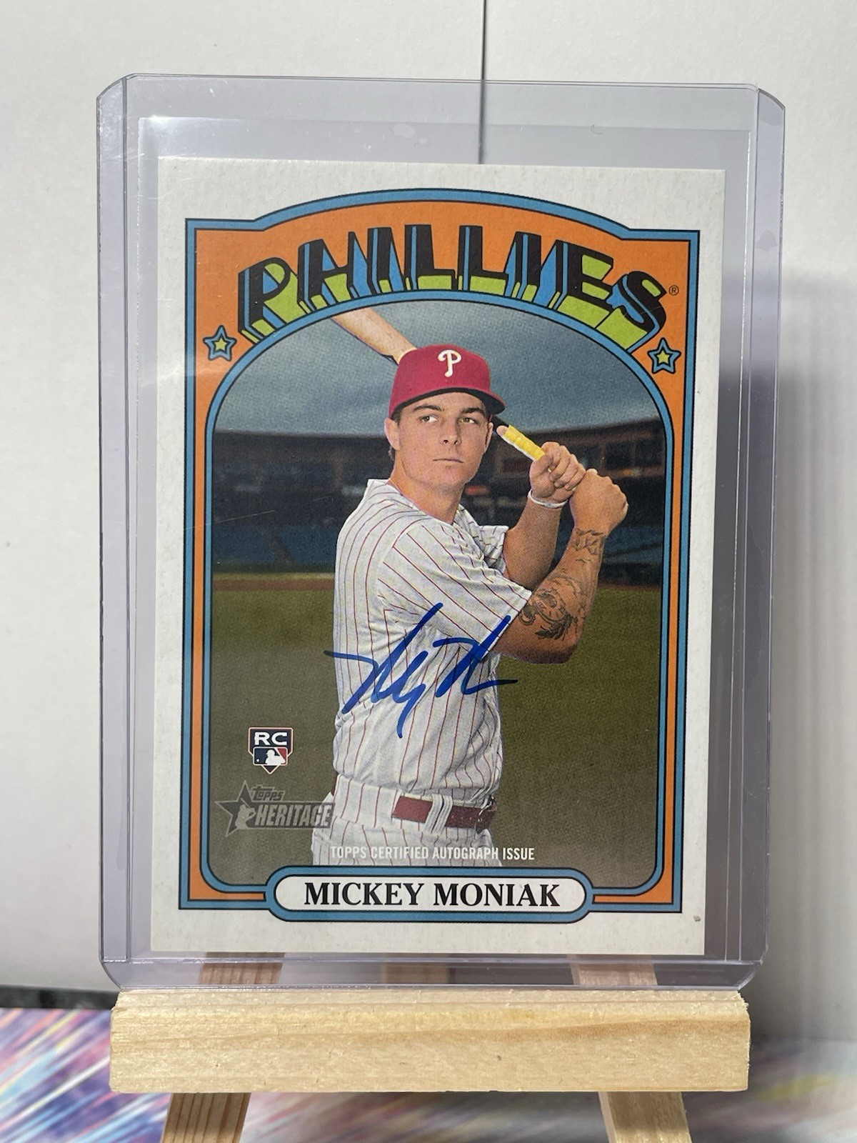 2021 Topps Heritage High Number Real One Mickey Moniak #ROA-MM Rookie Auto RC