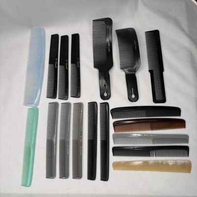 Large Lot Of 18 Vintage Barber Hair Dresser Combs- Cleopatra, Gayla, Fosta, Wahl
