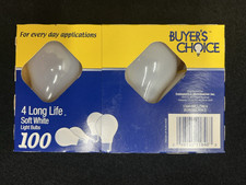Vintage Soft White 4 Pack Glass Light Bulbs A-19 Old Style 100 Watt S-1