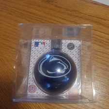 Penn State Nittany Lions Glass Christmas Ornament Blue & White Topperscot