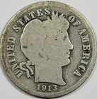 1913  Barber Dime  -  ** G ** - Average Circulation
