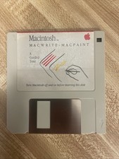 RARE Vintage 1984 Macintosh 3.5" Floppy Disk MacWrite MacPaint Guided Tour